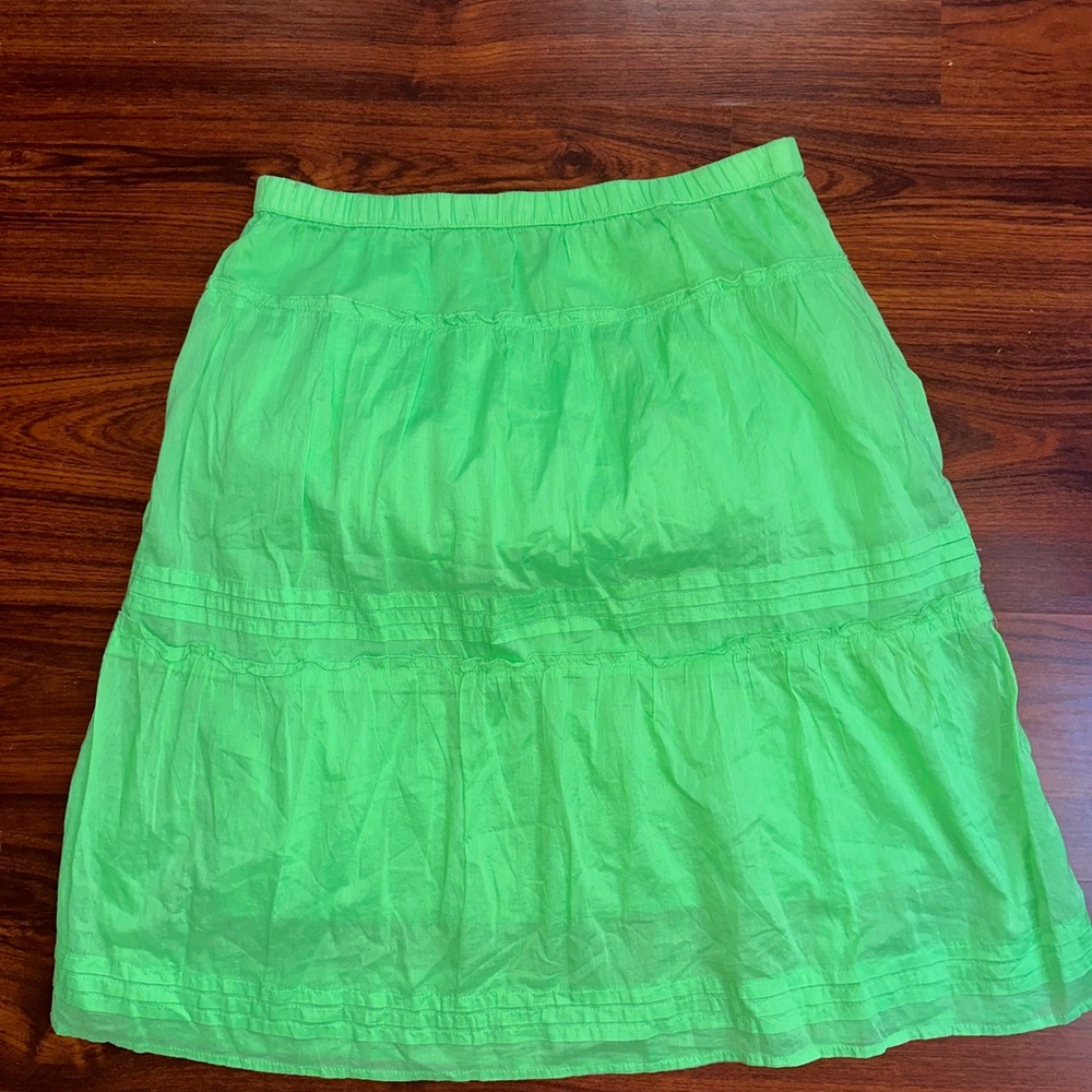 Basic Editions Bright Green Midi Skirt